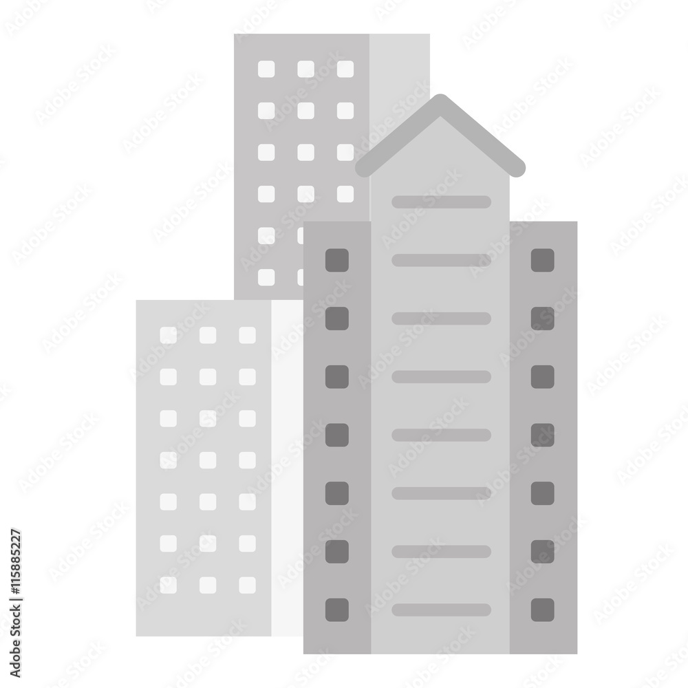 flat design residential or office buildings icon vector illustration flat design residential or office buildings icon vector illustration