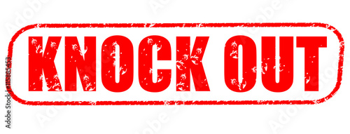 Fotografi Knock out on the white background, red illustration