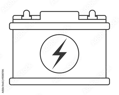 flat design car battery icon vector illustration