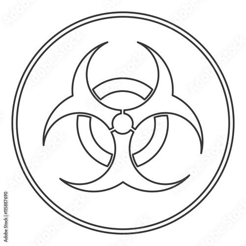 flat design bio hazard icon vector illustration