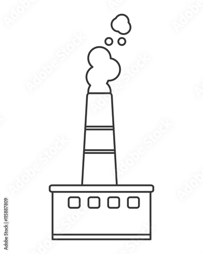 flat design factory chimney icon vector illustration