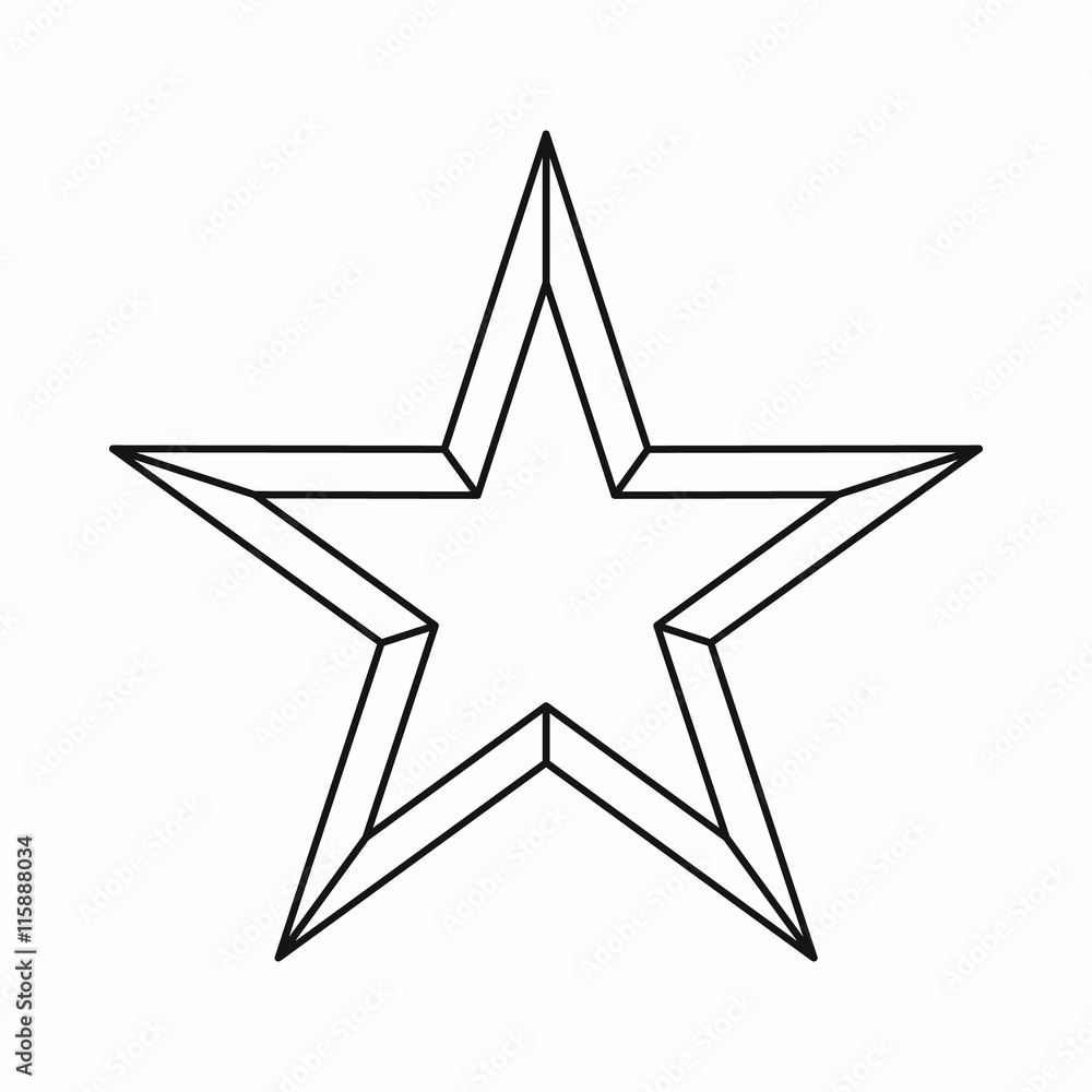 Fototapeta premium Star icon in outline style isolated vector illustration