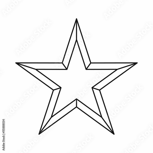 Star icon in outline style isolated vector illustration