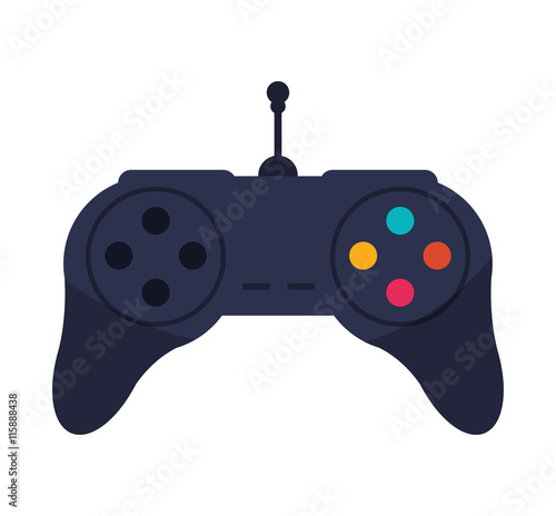 flat design game controller icon vector illustration