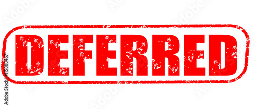Deferred on the white background, red illustration