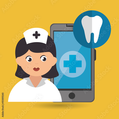 nurse and odontology isolated icon design, vector illustration  graphic 