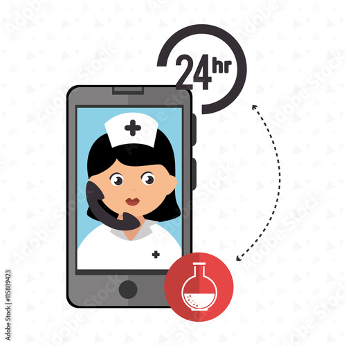 nurse 24-hour health odontology  isolated icon design, vector illustration  graphic 
