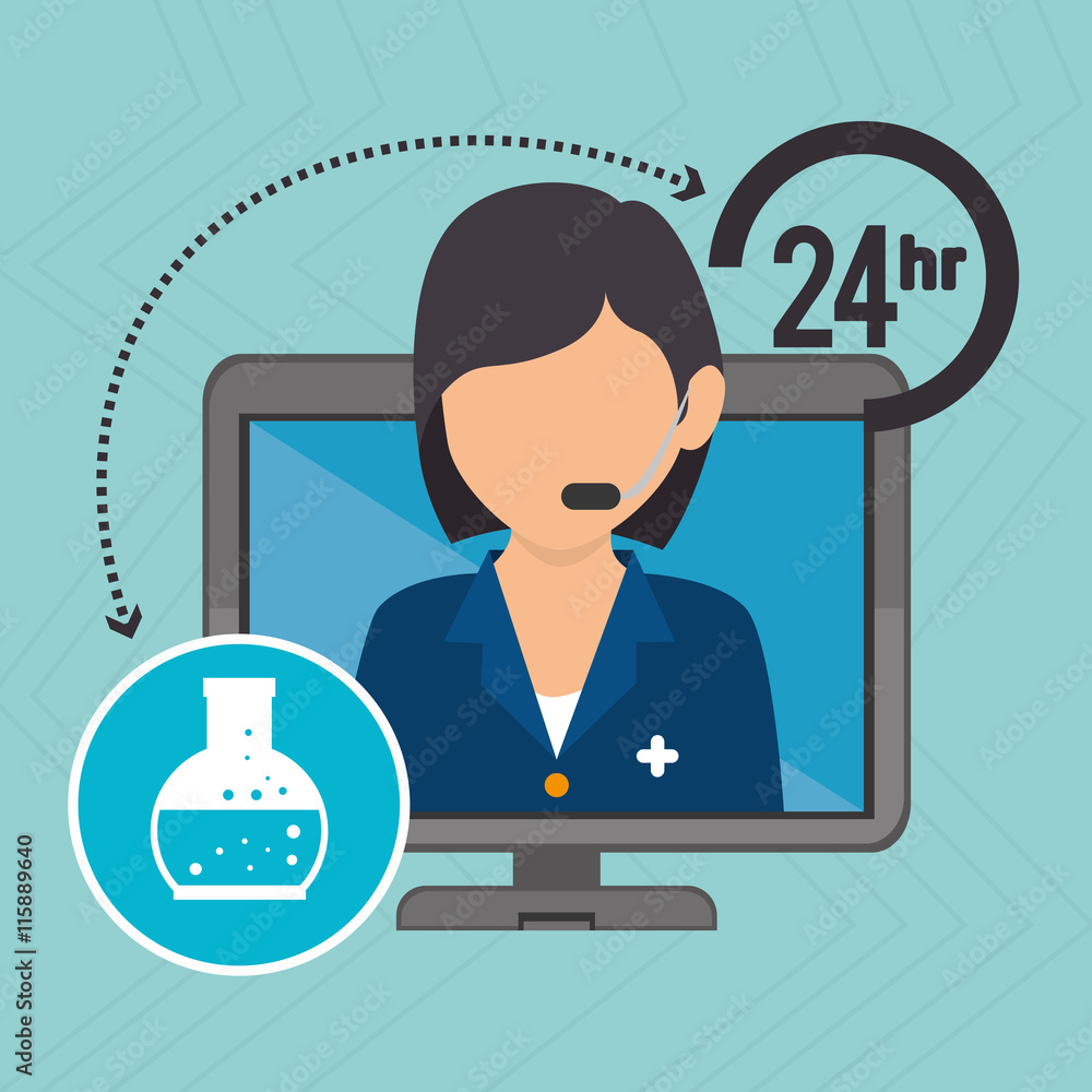 nurse 24-hour health isolated icon design, vector illustration graphic nurse 24-hour health isolated icon design, vector illustration graphic