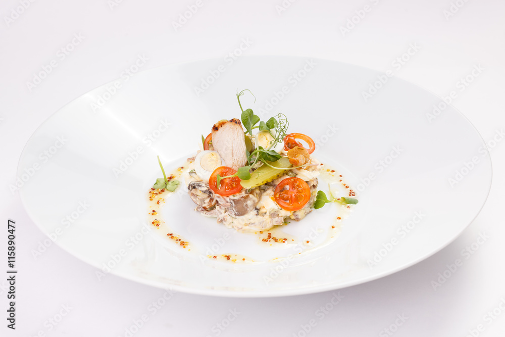 Meat dish on white background Meat dish on white background