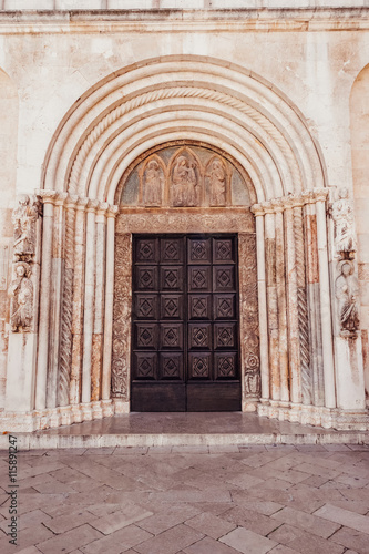 Wallpaper Mural Facade and front entrance of the church of St. Anastasia in Zadar, Croatia Torontodigital.ca