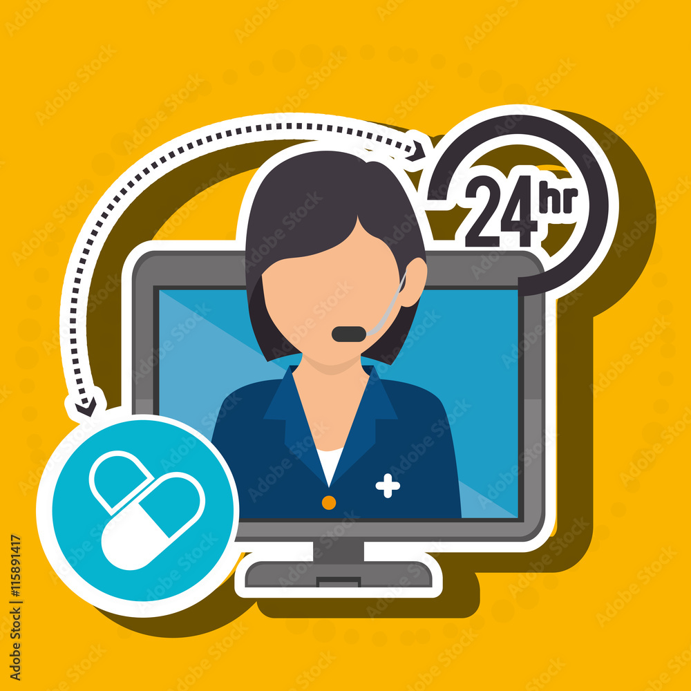 nurse 24-hour health isolated icon design, vector illustration graphic nurse 24-hour health isolated icon design, vector illustration graphic