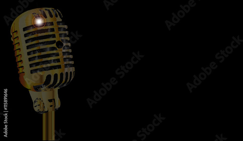 Gold Microphone Poster