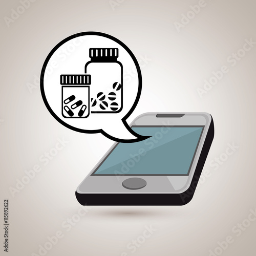 smartphone service medical icon isolated, vector illustration