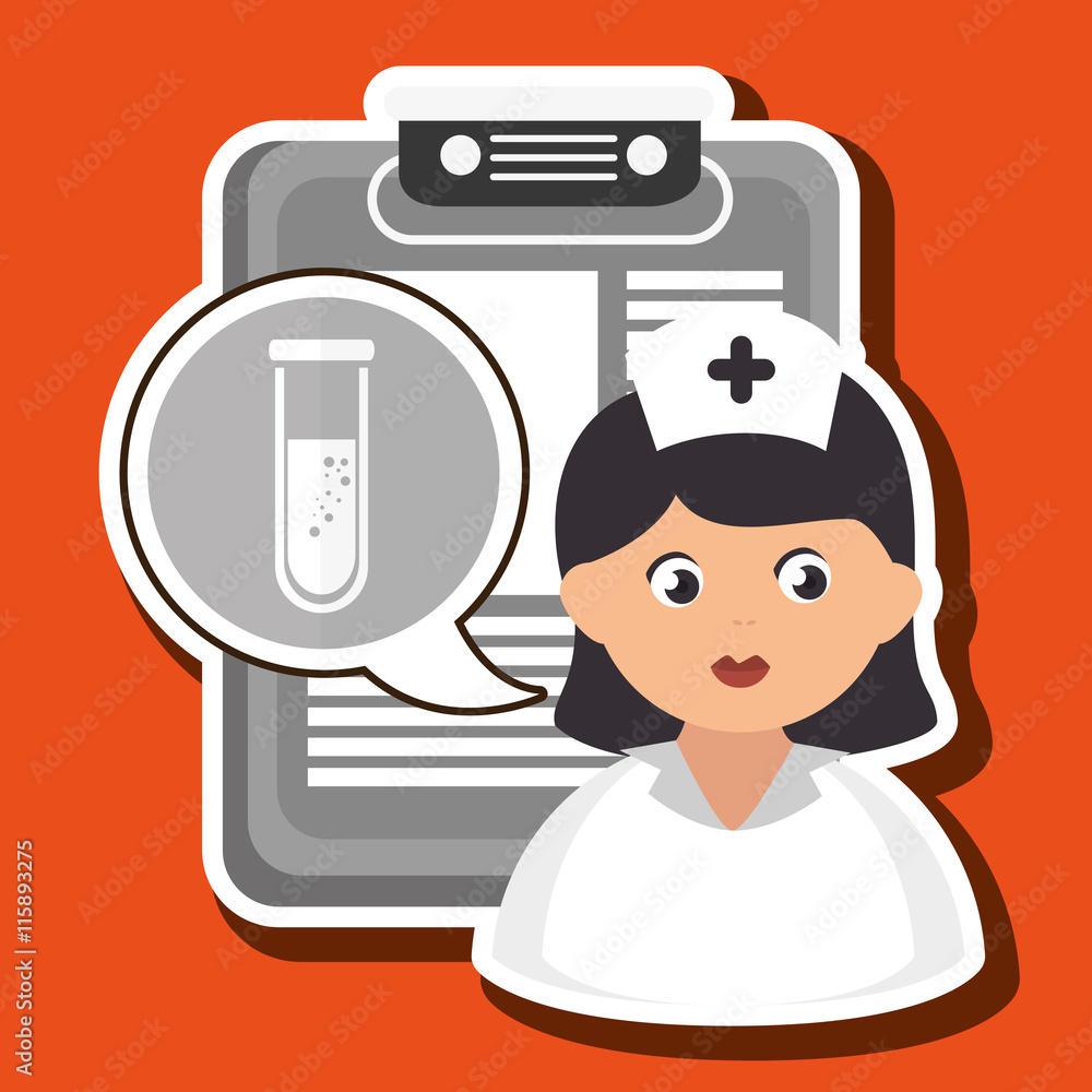 woman medical service icon isolated, vector illustration
