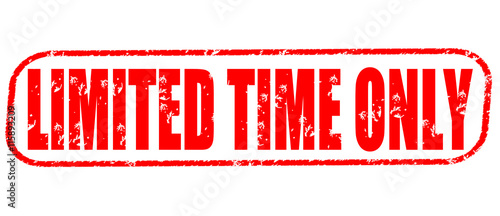 Limited time only on the white background, red illustration
