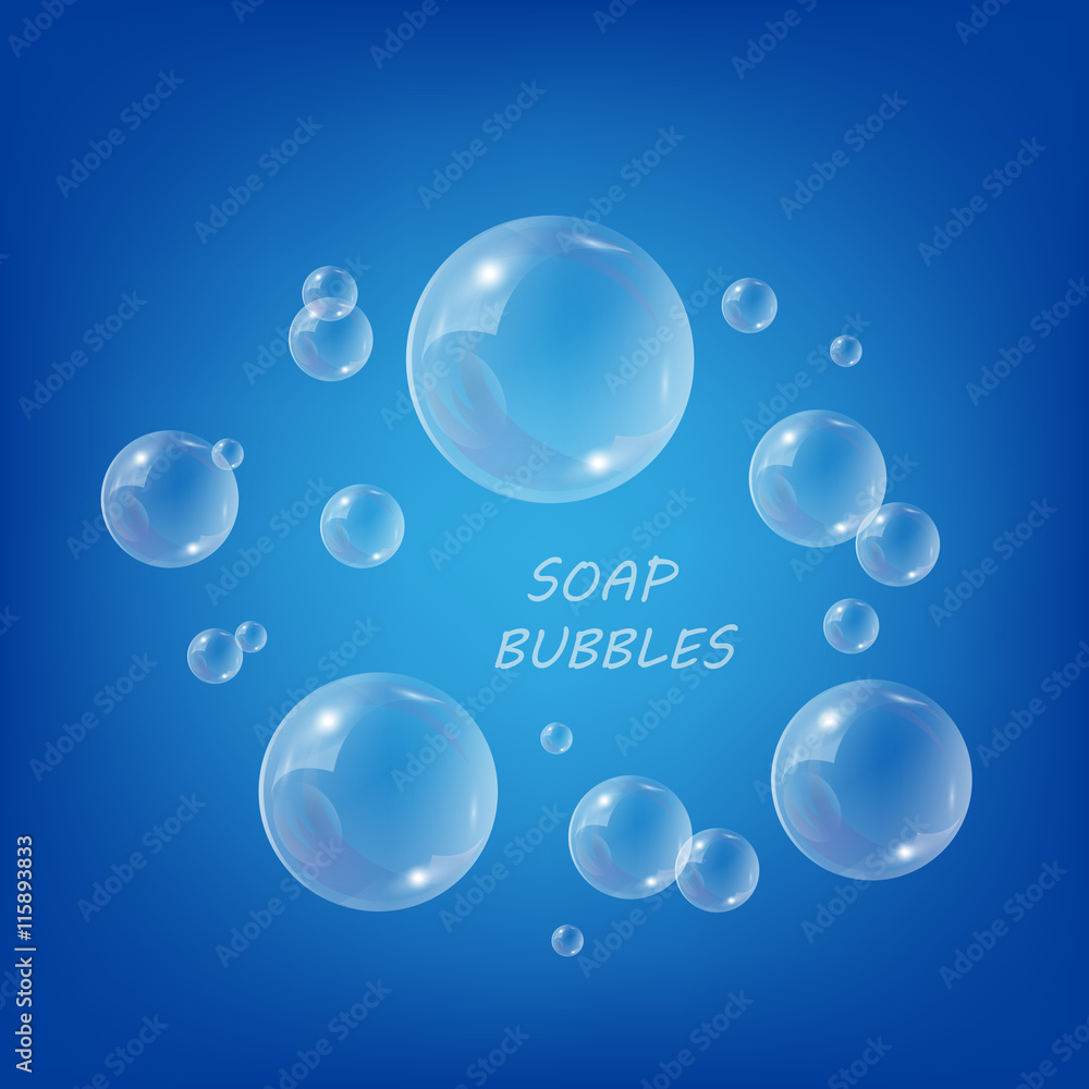 Bubble soap vector foam from shampoo