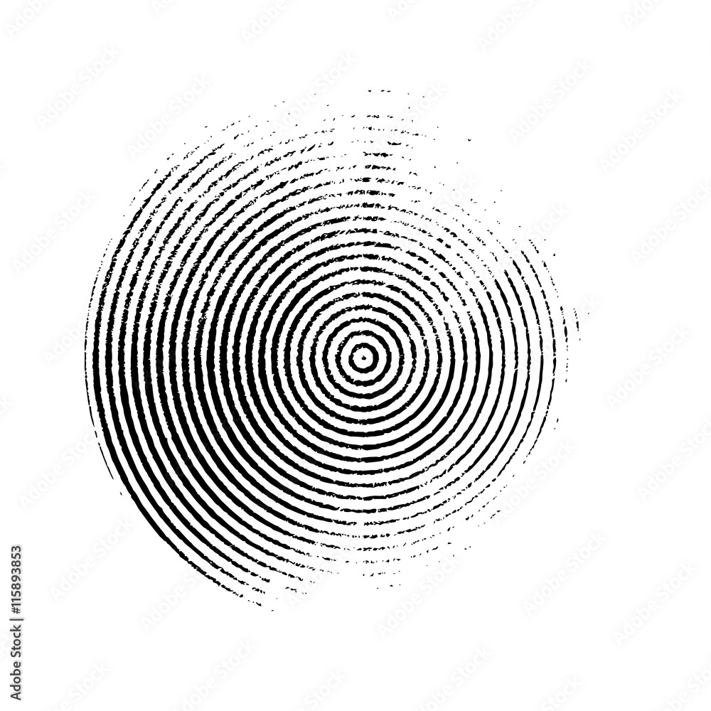 Black grunge circle of the rings. Vector design element