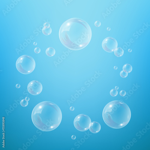 Bubble soap vector foam from shampoo