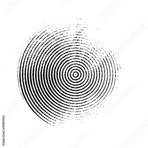 Black grunge circle of the rings. Vector design element