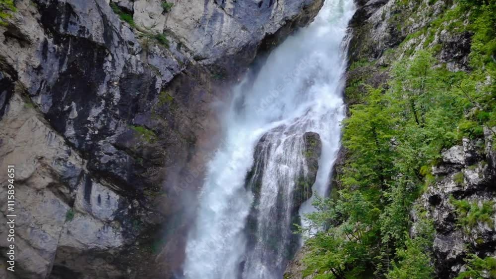 SLOW MOTION: giant waterfall Savica. Bohinj.Slovenia SLOW MOTION: giant waterfall Savica. Bohinj.Slovenia