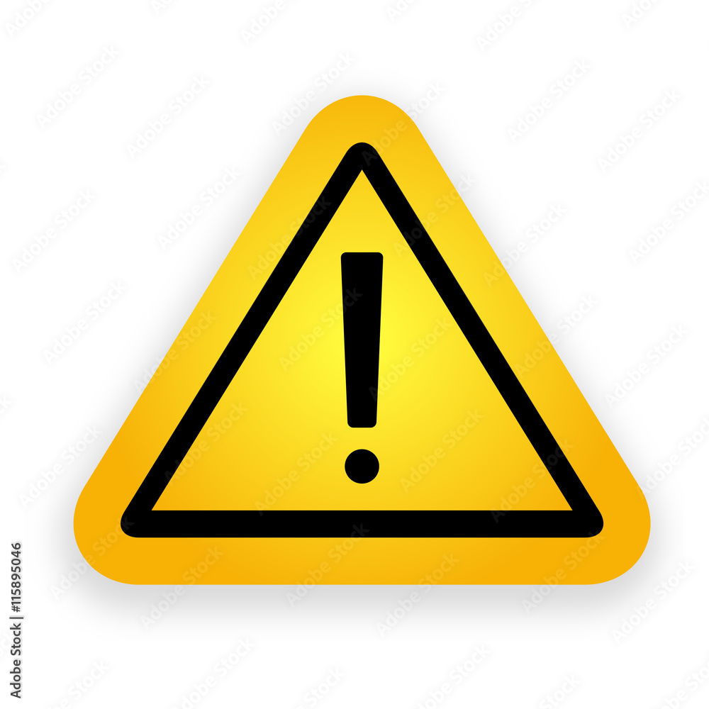 Yellow hazard warning attention signl. Yellow hazard warning attention signl.