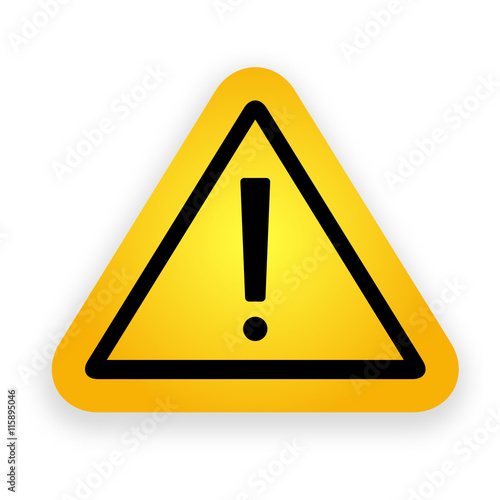 Yellow hazard warning attention signl.