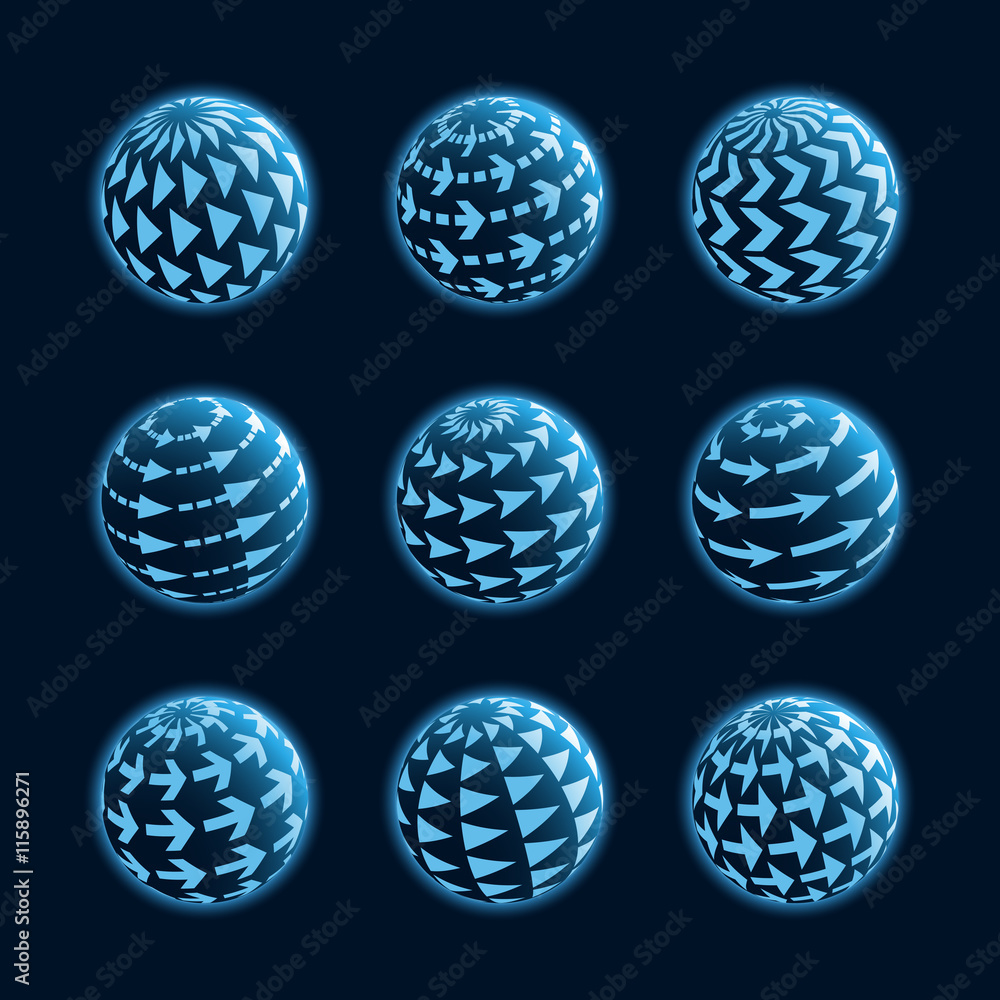 Blue planet icons Blue planet icons
