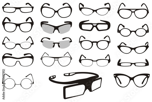 Eyeglasses vector set photo