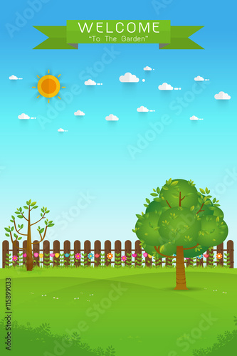 summer garden landscape