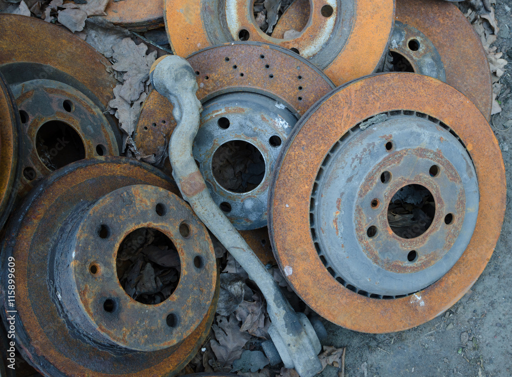 Useless,  old rusty brake discs 