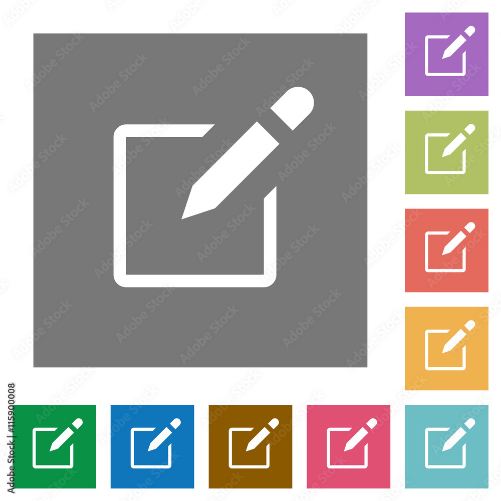 Editbox square flat icons Stock Vector | Adobe Stock