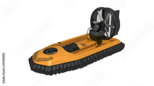 Hovercraft, air-cushion vehicle, ACV isolated on white background