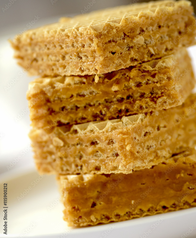 Cakes for breakfast - wafers with caramel Cakes for breakfast - wafers with caramel