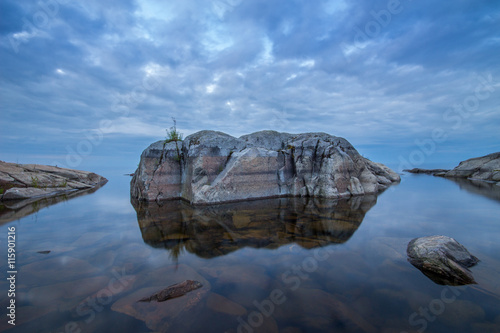 Stones at Ladoga Lake in Karelia, Russia photo