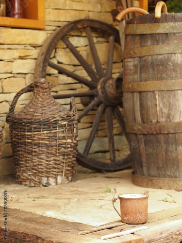 Abandoned tinny mug - czech rural still lfe. photo