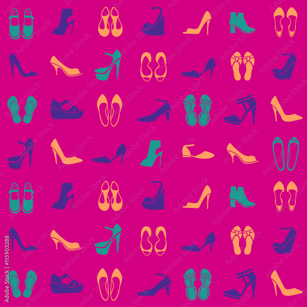 pattern with different kinds of shoes pattern with different kinds of shoes