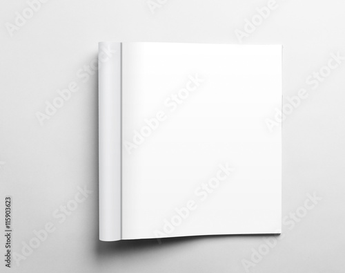 Blank open magazine isolated on white background © Hugh Adams