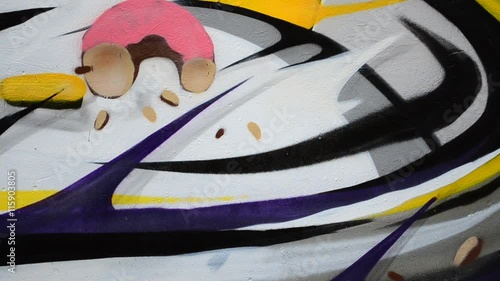 Graffiti on a fence.