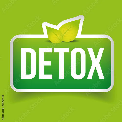 Detox button green vector