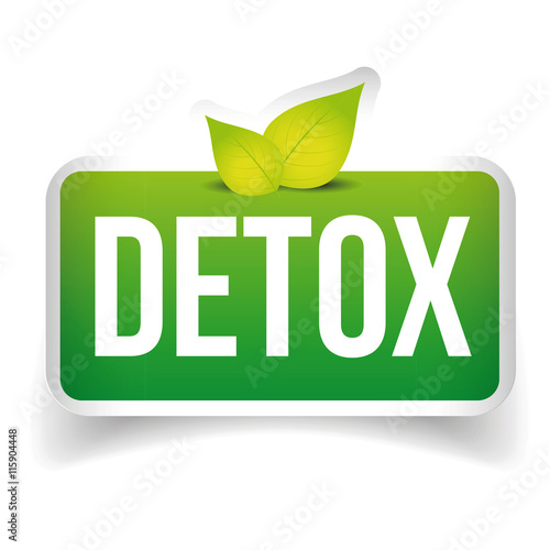 Detox button green vector