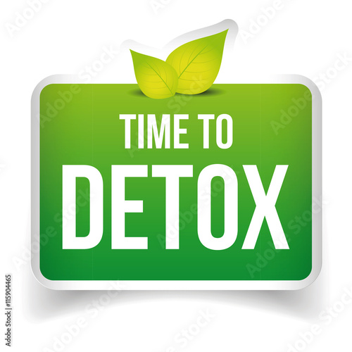 Time to Detox button green vector