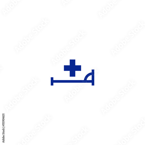 Vector icon with bed and cross