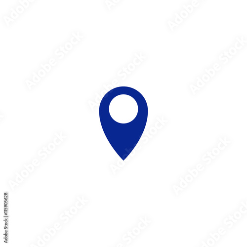 Flat paper cut style icon of map pointer
