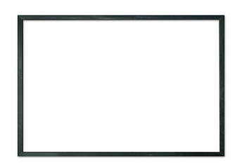 Minimalist black thin frame mockup isolated on white background for art poster and gallery display
