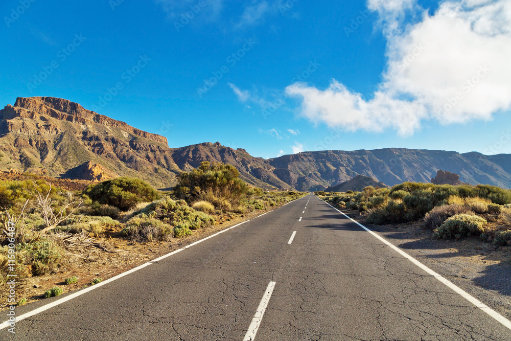 Road to volcano El Teide