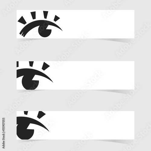 banner with eye icon design set art illustration