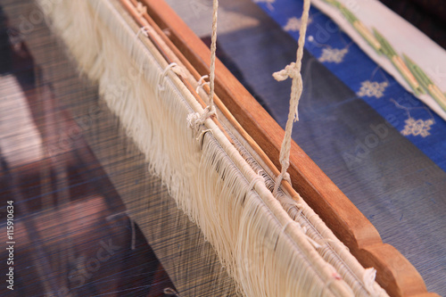 Thai silk on the loom