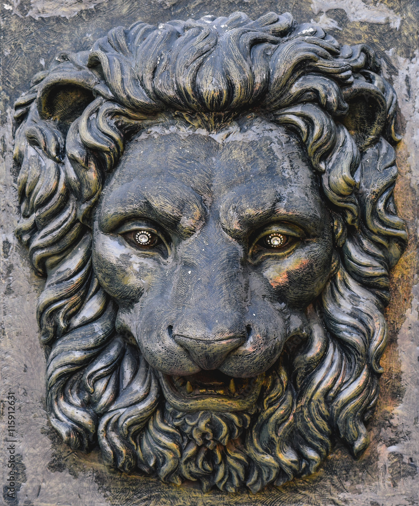 Bronze lion head