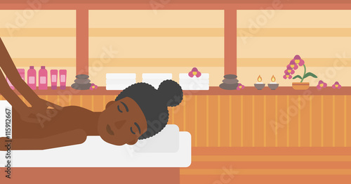 Woman recieving massage vector illustration.