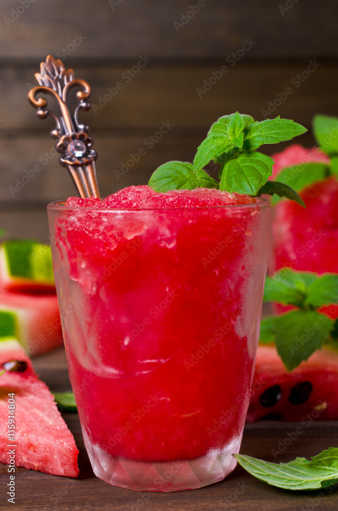 Homemade sorbet of watermelon